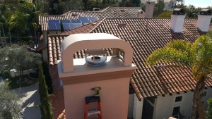 drone view of custom chimney cap
