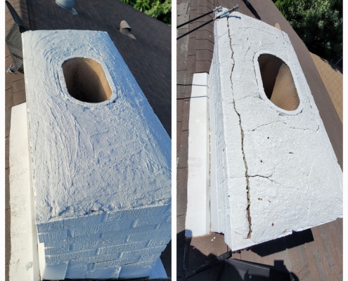 Chimney Crown Repair before and after