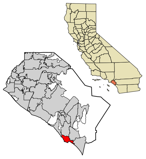 Location of Dana Point in Orange County, California