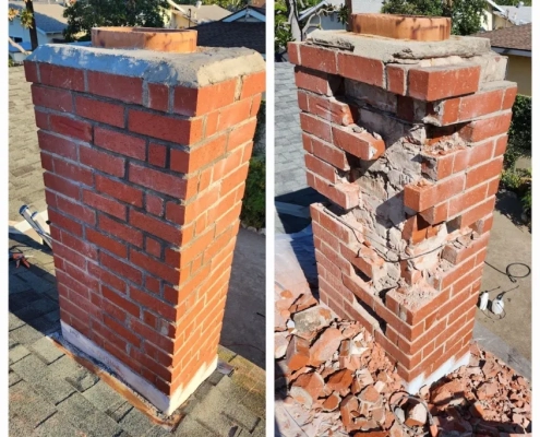 Smoke Chamber Repair before and after in Laguna Hills, CA