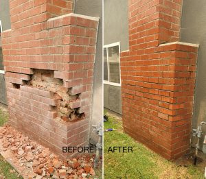 Chimney repair before & after