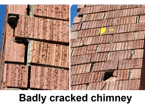 cracked chimney bricks
