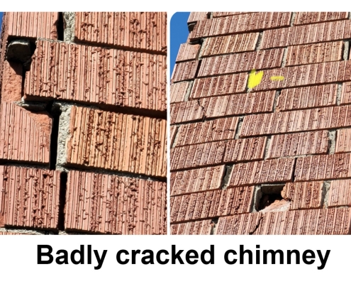 cracked chimney bricks