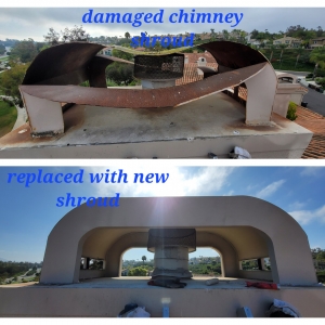 damaged chimney shroud replaced