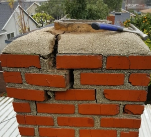 fireplace cracked chimney repair in Orange County