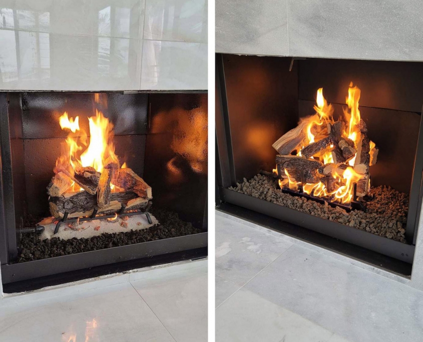 gas fireplace logs after