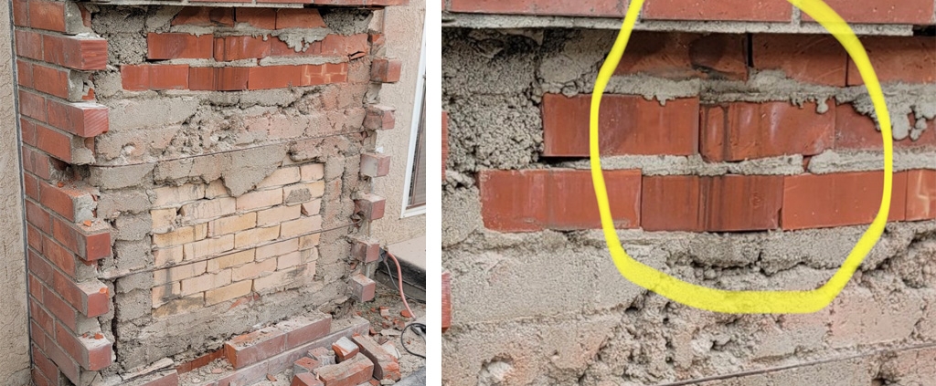 rusted and destroyed bricks