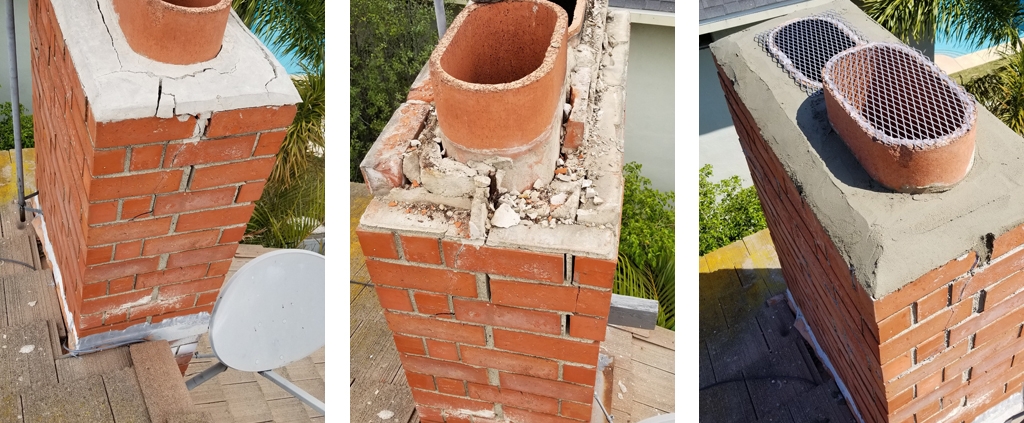 Smoke Chamber Repair before and after