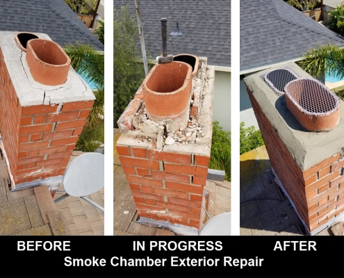 Smoke Chamber Repair before and after